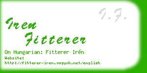 iren fitterer business card